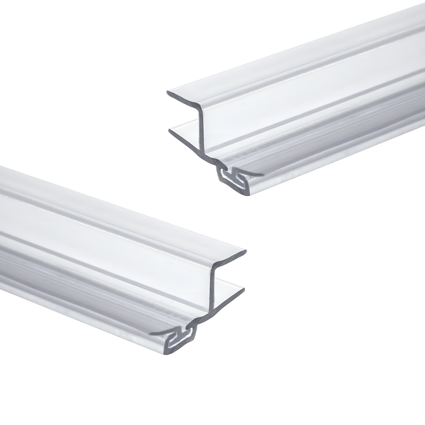 KC Hardware Strike/Door Jamb Water Seal- 95 inch Length (180 Degree) for 3/8 Inch Thick Glass, Water Guard That Prevents leaks, Ultra Clear