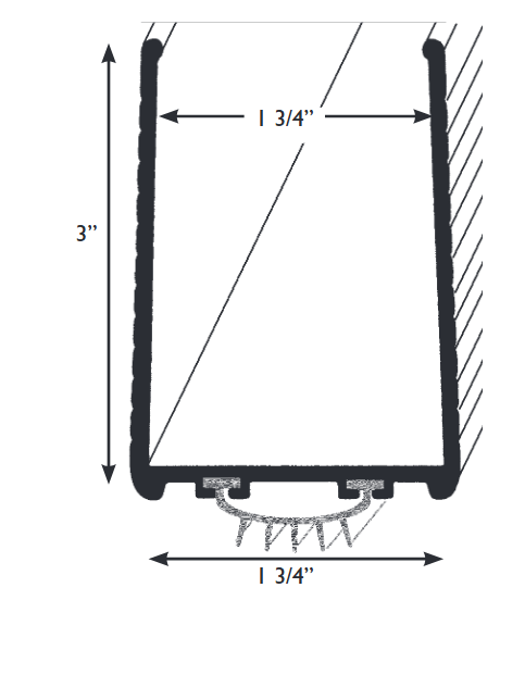 KC Hardware Storm 1-3/4” Wide x 3" Height U WRAP KICKPLATE Storm White Door Bottom Sweep Replacement, Aluminum Expander for All Doors Weatherstripping 36” Length.