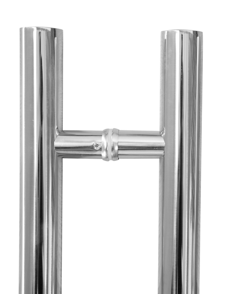 Chrome Polished Stainless Steel Round H-Shaped Push Pull Door Handles, Double Sided Door Pulls, Commercial Pull Door Handle for Sliding Doors and Entry Glass Doors- 24 Inch.