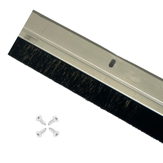 KC Hardware Door Brush Sweep | Door Brush Seal for Interior and Exterior Door Bottoms | 36 Inch | Silver Aluminum Plate 7/8 Inch