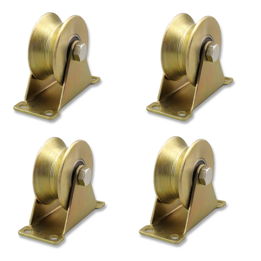 KC Hardware Stainless Steel U-Groove Wheel Pulley, Sliding Gate Rollers with Brackets, Rolling Gate Wheels, Heavy Duty Rigid Rollers for Inverted Track- 2 Inch, Load Capacity 660 LB