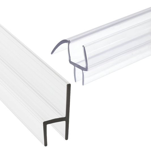 Frameless Shower Door Kit Side H 72'' + Bottom Seals Strips with Drip Rail 40''- Ultimate Kit for Shower Leaks (3/8'' Thickness (10mm)) Clear