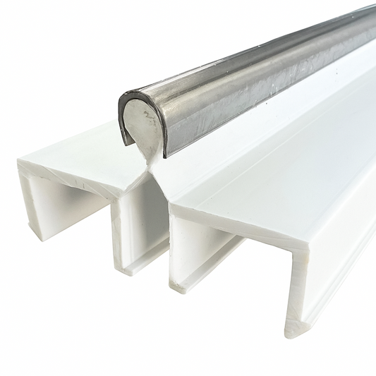 Old Style Sliding Glass Door Track Double Panel Track, Sliding Door Bottom Track, Screen Door Track Repair Rail - White