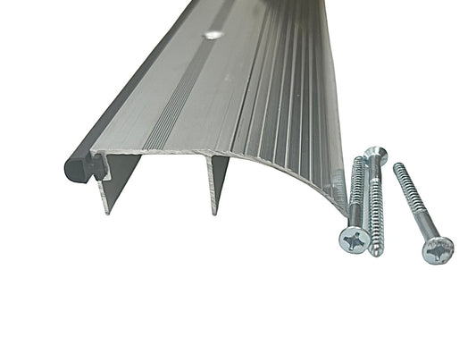 KC Hardware 3-5/16 in. X 1 in. High Profile Aluminum and Vinyl Outswing Door Threshold Strip for Exterior Doors and Doorways - 48 Inch, Silver, Mill Finish, KCSTHS364872